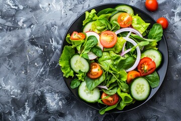 Healthy top view summer salad