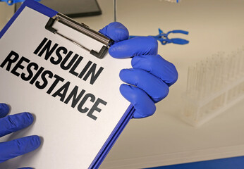 Insulin resistance is shown using the text