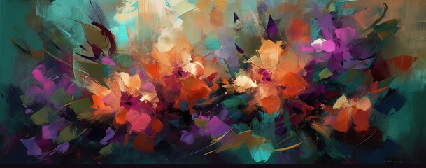 Vibrant Digital Floral Composition Generative AI