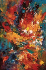 Naklejka premium Expressive Abstract Painting of Emotions Generative AI
