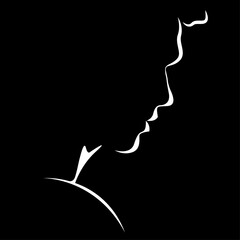 vector black and white light and shadow isolated image of male face formed by shadow. severe male profile. useful for men's products advertising, barbershop, men's clothing stores, logo, print, poster