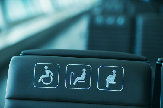 Priority seating, seats reserved for persons with disabilities in airport