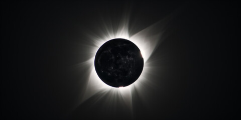 Sun eclipse. Sun behind moon