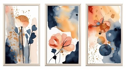 Elegant Watercolor Floral Arrangement Generative AI