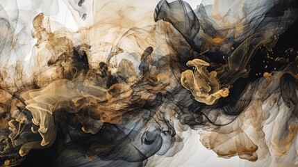 Mesmerizing Abstract Watercolor Smoke and Glitter Painting Generative AI