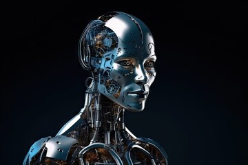 Futuristic Cyborg Portrait Generative AI
