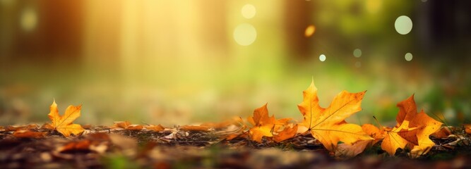 Vibrant Autumn Foliage Panorama Generative AI - obrazy, fototapety, plakaty