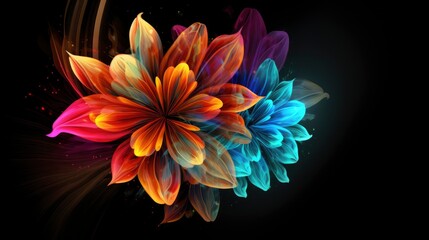 Vibrant Floral Abstract Art Design Generative AI
