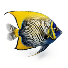 Stunning Angelfish Against White Backdrop Generative AI