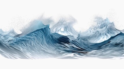 Mesmerizing Blue and White Ocean Wave Texture Generative AI