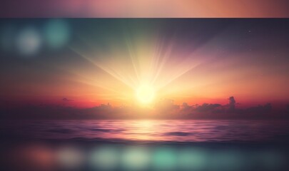 Dreamy Sunset Seascape Generative AI - obrazy, fototapety, plakaty