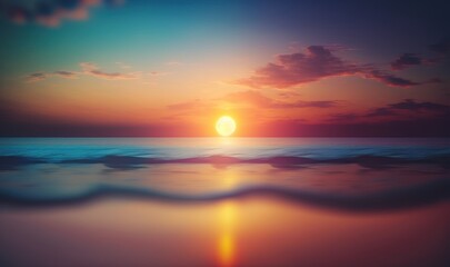Dreamy Sunset Seascape Generative AI - obrazy, fototapety, plakaty