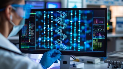 Scientist Analyzing DNA Sequences