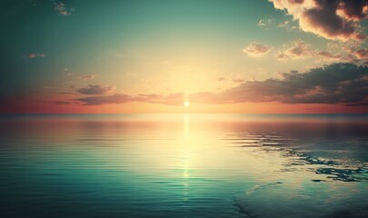 Ethereal Sunset Seascape Generative AI