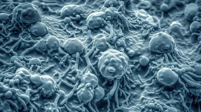 Candida auris Fungal Infection Microscope Image Generative AI