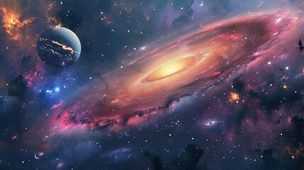 Space Galaxy Background - obrazy, fototapety, plakaty