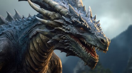 Majestic Dragon in Cinematic Realism Generative AI