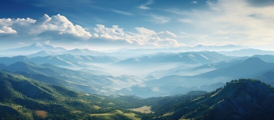 Scenic mountain vista under clear blue sky