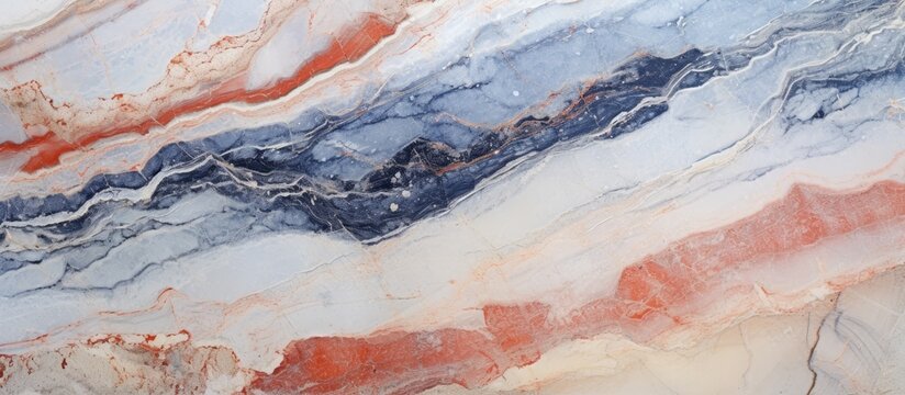 Blue, white, and red patterned marble