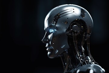 Futuristic Portrait of an Android Brain Generative AI