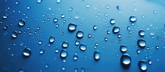 Water drops on a blue background