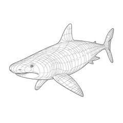 Minimalist Shark Line Drawing Generative AI