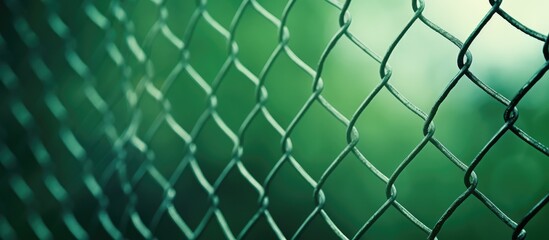 Fototapeta na wymiar Chain link fence close up with blurred background