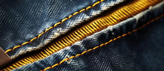 Fotobehang Close-up of jeans back button © vxnaghiyev