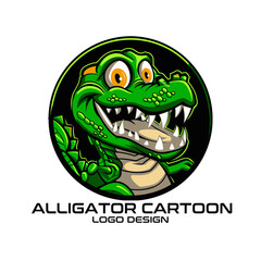 Alligator Cartoon Vector Logo Design