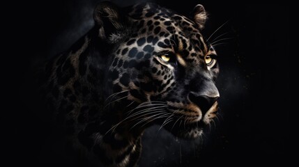 Captivating Black Panther on Dark Background Generative AI