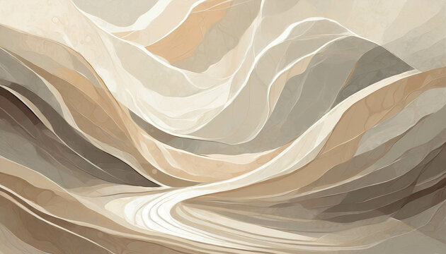 Abstract brown and white gray waves, background, texture. Abstrakcyjne brązowo biało szare fale, tło, tekstura. 