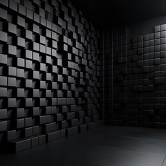 Dark Contemporary 3D Geometric Wall Background Generative AI