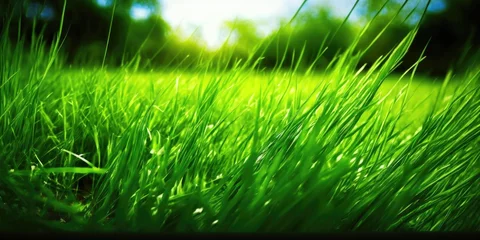 Foto op Plexiglas Luscious Green Lawn in Natural Lighting Generative AI © AlexandraRooss