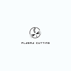

An illustration consisting of a plasma cutting nozzle in the form of a symbol or logo 
