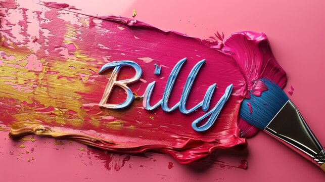 a brush and a paintbrush with the word billy painted on it