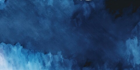 Serene Navy Blue Abstract Watercolor Painting Generative AI - obrazy, fototapety, plakaty