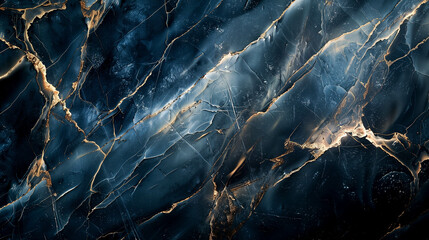 Shiny texture on polished navy blue marble, background, texture