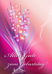 Grußkarte zum Geburtstag in rosa Tönen mit Blumenstrauß - 782411728