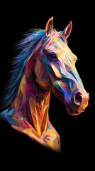 Abstract Horse on Dark Background Generative AI