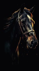 Majestic Horse in Bokeh-Style Portrait Generative AI