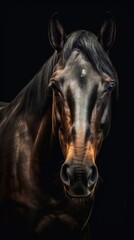 Obraz na płótnie Canvas Detailed Portrait of a Horse in Realistic Art Style Generative AI