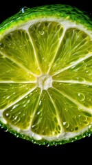 Juicy Lime Slice in Extreme Macro Close-up Generative AI