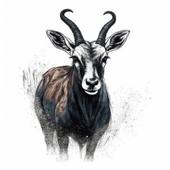 Haunting Antelope - Surreal Dark Illustration Generative AI - obrazy, fototapety, plakaty