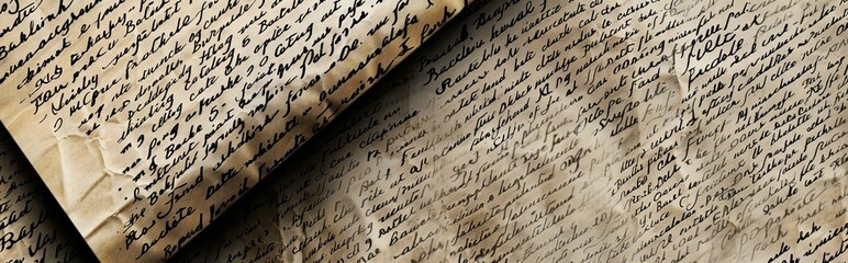 Fototapeta premium a close up of a piece of old paper with writing