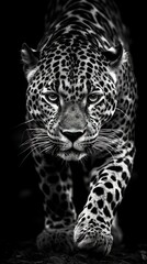 Striking Monochrome Jaguar Portrait Generative AI