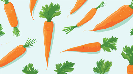 Carrot seamless cartoon vector illustration 2d flat