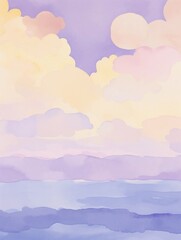 Fototapeta na wymiar Amethyst twilight, violet sky, evenings jewel , water color, cartoon, animation 3D, vibrant