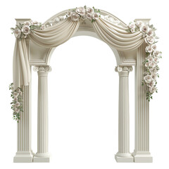 A wedding arch with columns on white background,png