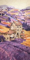 Captivating Neo-Impressionist Paper Art of Lavender Fields in Provence Generative AI