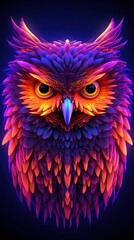 Mesmerizing Neon Owl in Dynamic Composition Generative AI